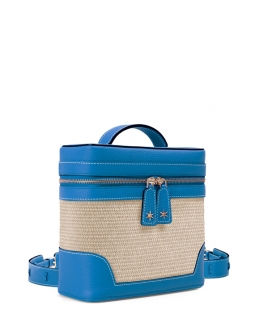 'Écrins Nacelle' Sac à dos Cuir Nappa Cyan & Crème