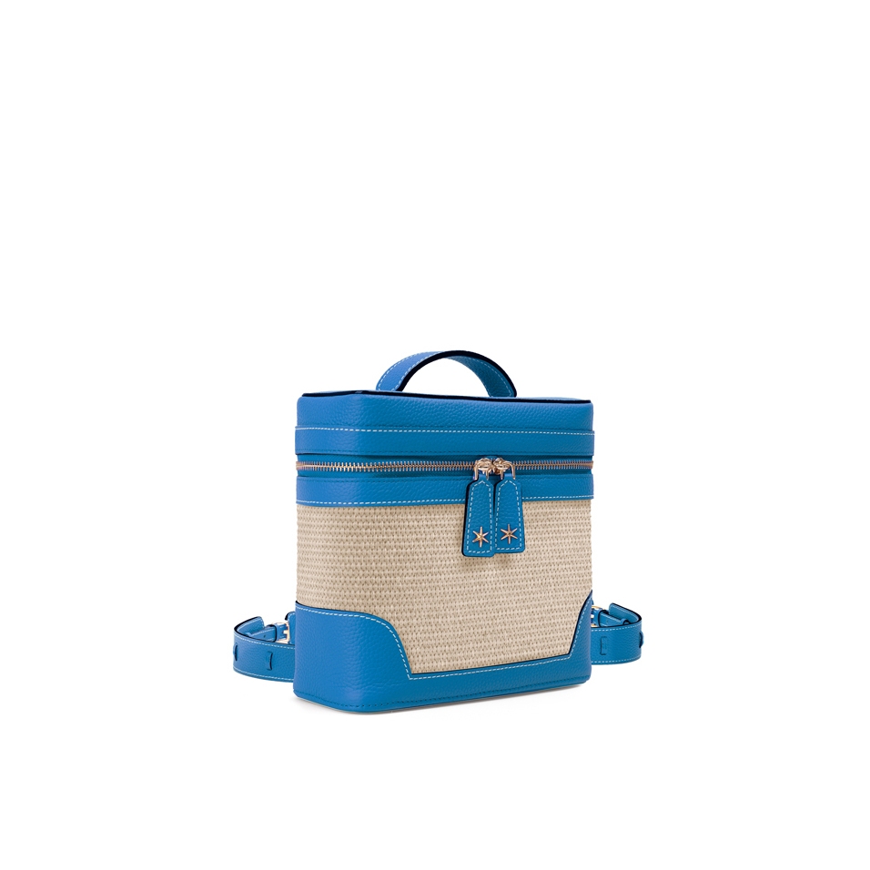 'Écrins Nacelle' Sac à dos Cuir Nappa Cyan & Crème