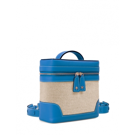 'Écrins Nacelle' Sac à dos Cuir Nappa Cyan & Crème