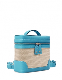'Écrins Nacelle' Nappa Leather backpack Sky Blue & Crème