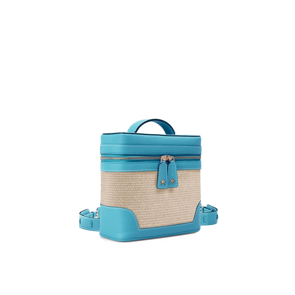 'Écrins Nacelle' Sac à dos Cuir Nappa Azur & Crème