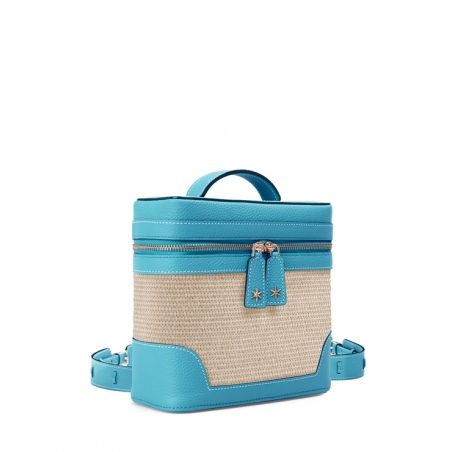 'Écrins Nacelle' Nappa Leather backpack Sky Blue & Crème