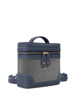 'Écrins Nacelle' Nappa Leather backpack Night Blue & Rocher