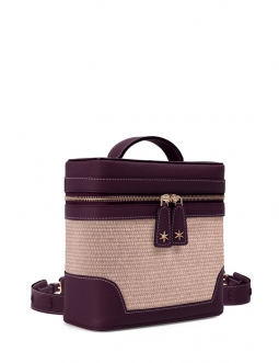 'Écrins Nacelle' Sac à dos Cuir Nappa Bleu Cassis & 'Pèche