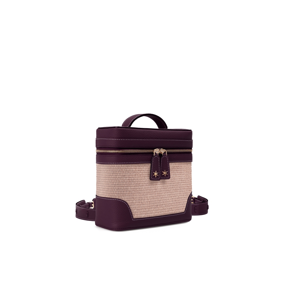 'Écrins Nacelle' Nappa Leather backpack Dark Purple & Pèche