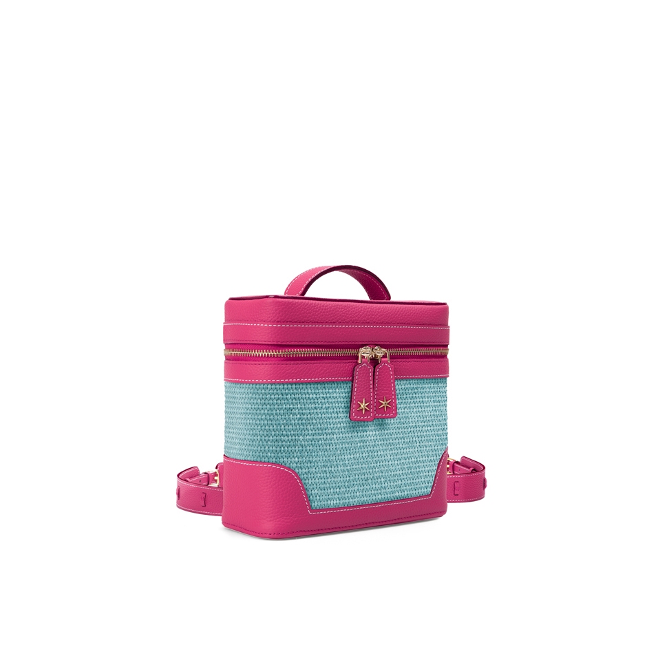 'Écrins Nacelle' Sac à dos Cuir Nappa Fuchsia & Geai