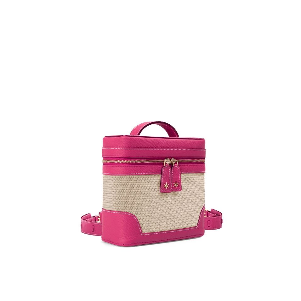 'Écrins Nacelle' Sac à dos Cuir Nappa Fuchsia & Crème