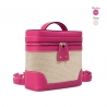 'Écrins Nacelle' Sac à dos Cuir Nappa Fuchsia & Crème