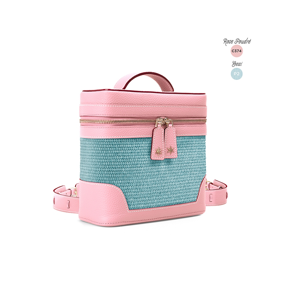 'Écrins Nacelle' Nappa Leather backpack Light Pink  & Geai