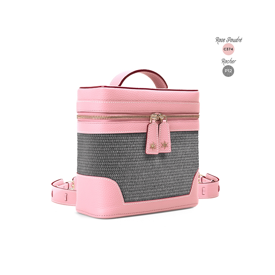 'Écrins Nacelle' Nappa Leather backpack Light Pink & Rocher