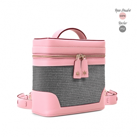 'Écrins Nacelle' Nappa Leather backpack Light Pink & Rocher