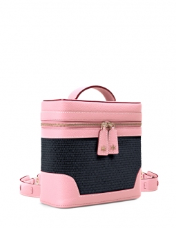 'Écrins Nacelle' Sac à dos Cuir Nappa Rose Poudré & Tison
