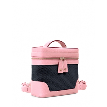 'Écrins Nacelle' Sac à dos Cuir Nappa Rose Poudré & Tison