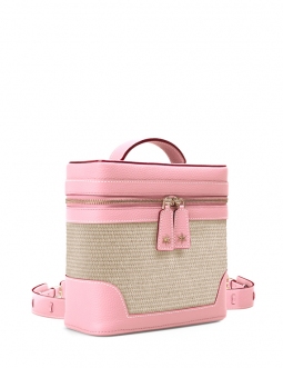 'Écrins Nacelle' Sac à dos Cuir Nappa Rose Poudré & Crème