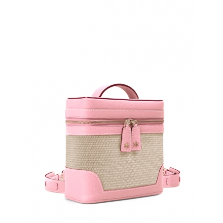 'Écrins Nacelle' Sac à dos Cuir Nappa Rose Poudré & Crème