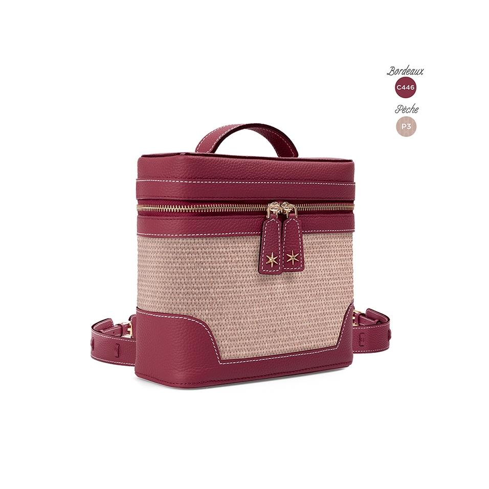 'Écrins Nacelle' Sac à dos Cuir Nappa Bordeaux & Pèche