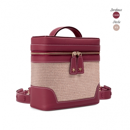 'Écrins Nacelle' Sac à dos Cuir Nappa Bordeaux & Pèche