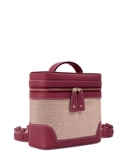 'Écrins Nacelle' Nappa Leather backpack Dark Red & Pèche
