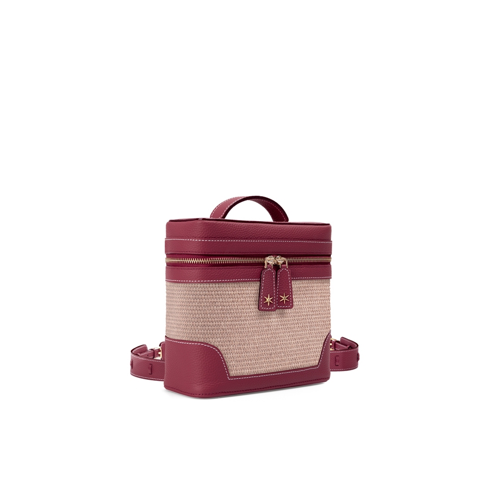 'Écrins Nacelle' Sac à dos Cuir Nappa Bordeaux & Pèche
