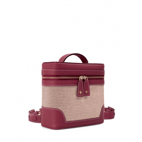 'Écrins Nacelle' Nappa Leather backpack Dark Red & Pèche