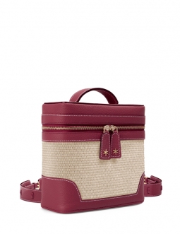 'Écrins Nacelle' Sac à dos Cuir Nappa Bordeaux & Crème