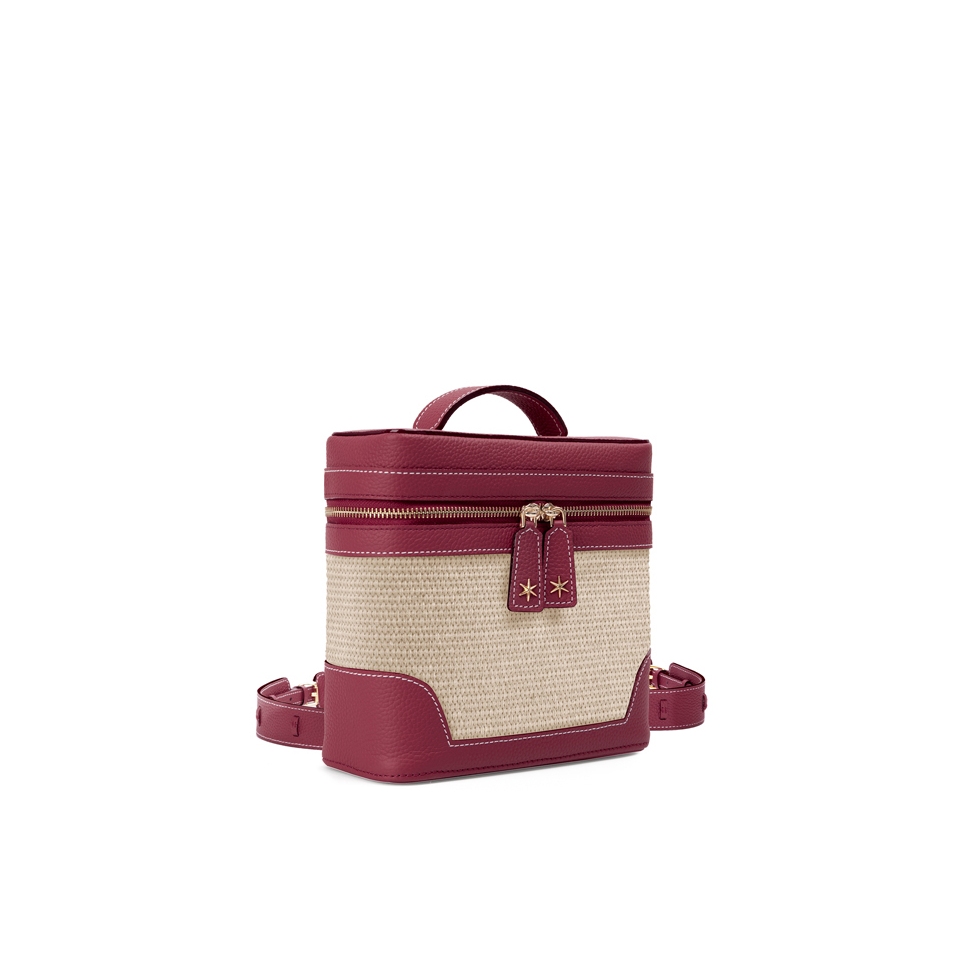 'Écrins Nacelle' Nappa Leather backpack Dark Red & Crème