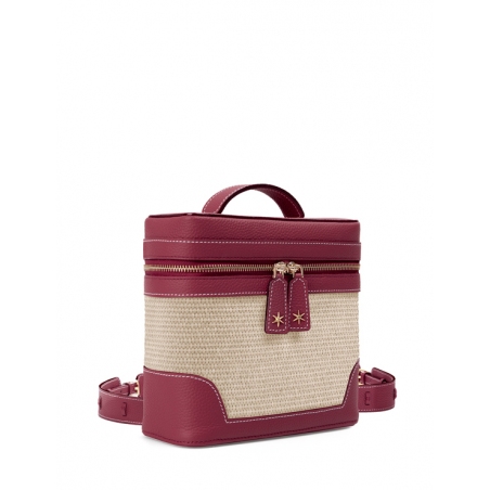 'Écrins Nacelle' Sac à dos Cuir Nappa Bordeaux & Crème