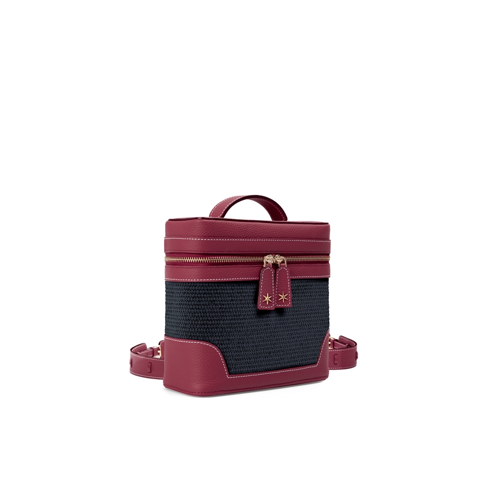 'Écrins Nacelle' Sac à dos Cuir Nappa Bordeaux & Tison