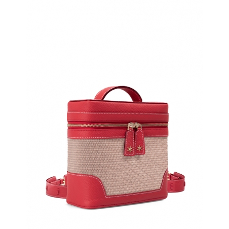 'Écrins Nacelle' Nappa Leather backpack Red & Crème