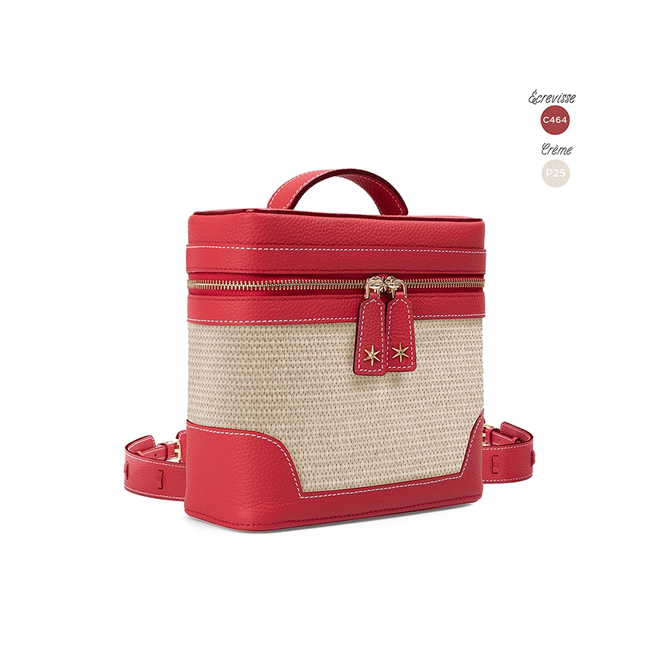 'Écrins Nacelle' Nappa Leather backpack Red & Crème