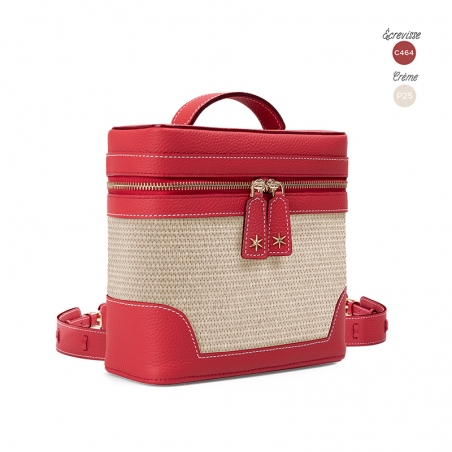 'Écrins Nacelle' Nappa Leather backpack Red & Crème