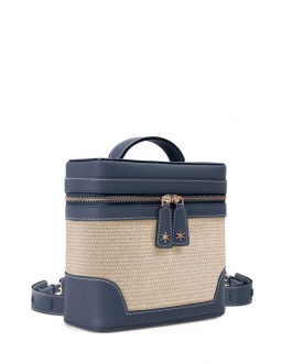 'Écrins Nacelle' Nappa Leather backpack Night Blue & Crème