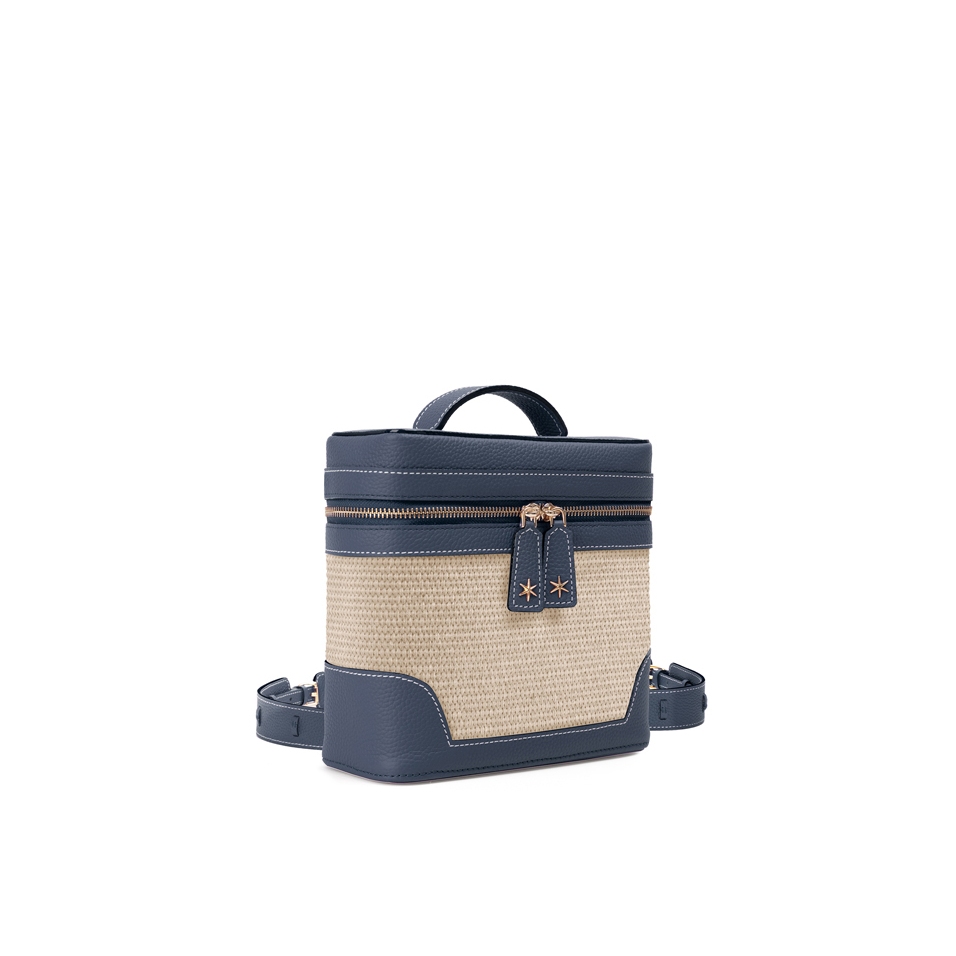 'Écrins Nacelle' Nappa Leather backpack Night Blue & Crème