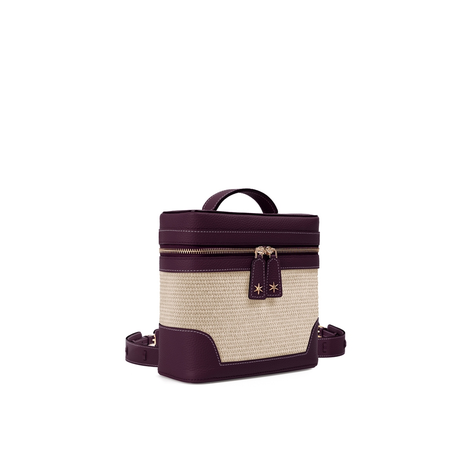 'Écrins Nacelle' Nappa Leather backpack Dark Purple & Crème
