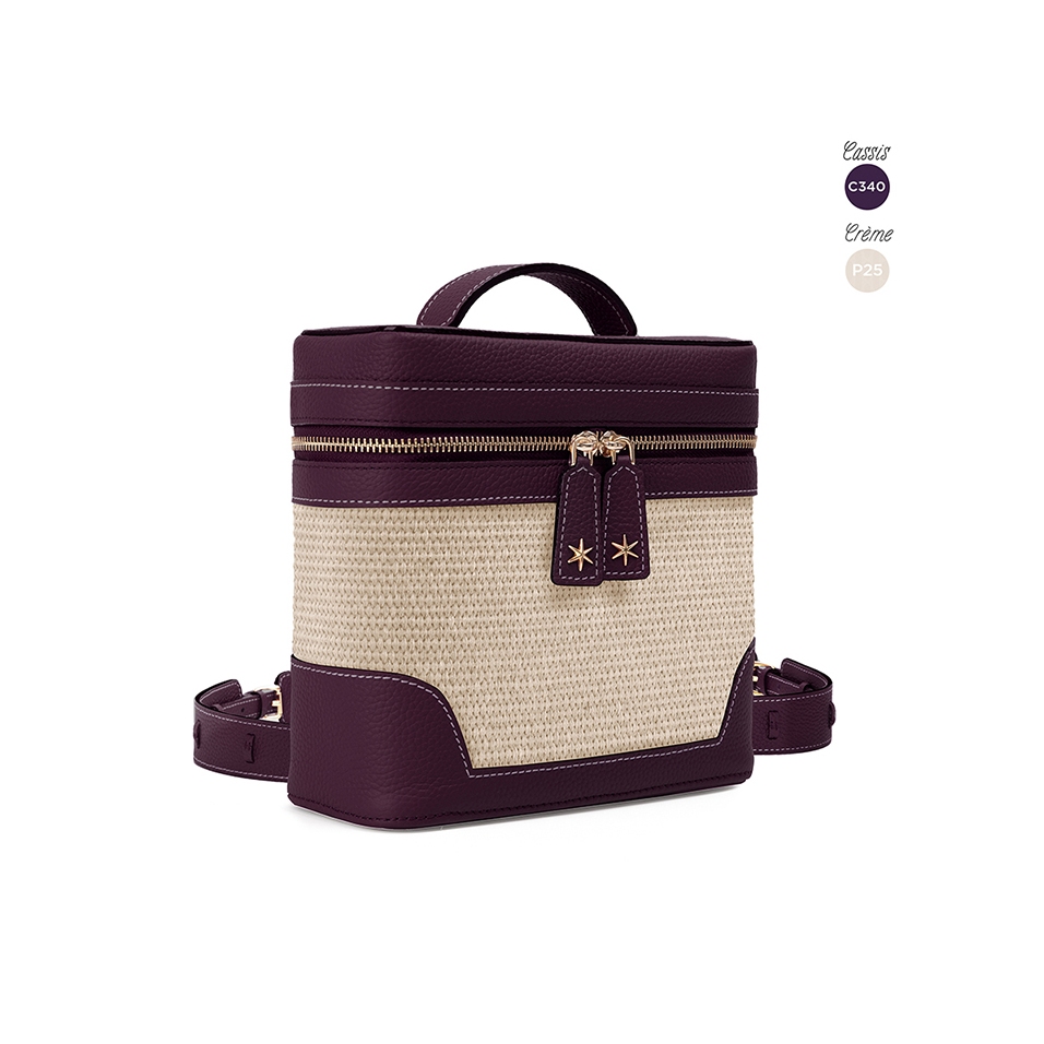 'Écrins Nacelle' Sac à dos Cuir Nappa Cassis & Crème