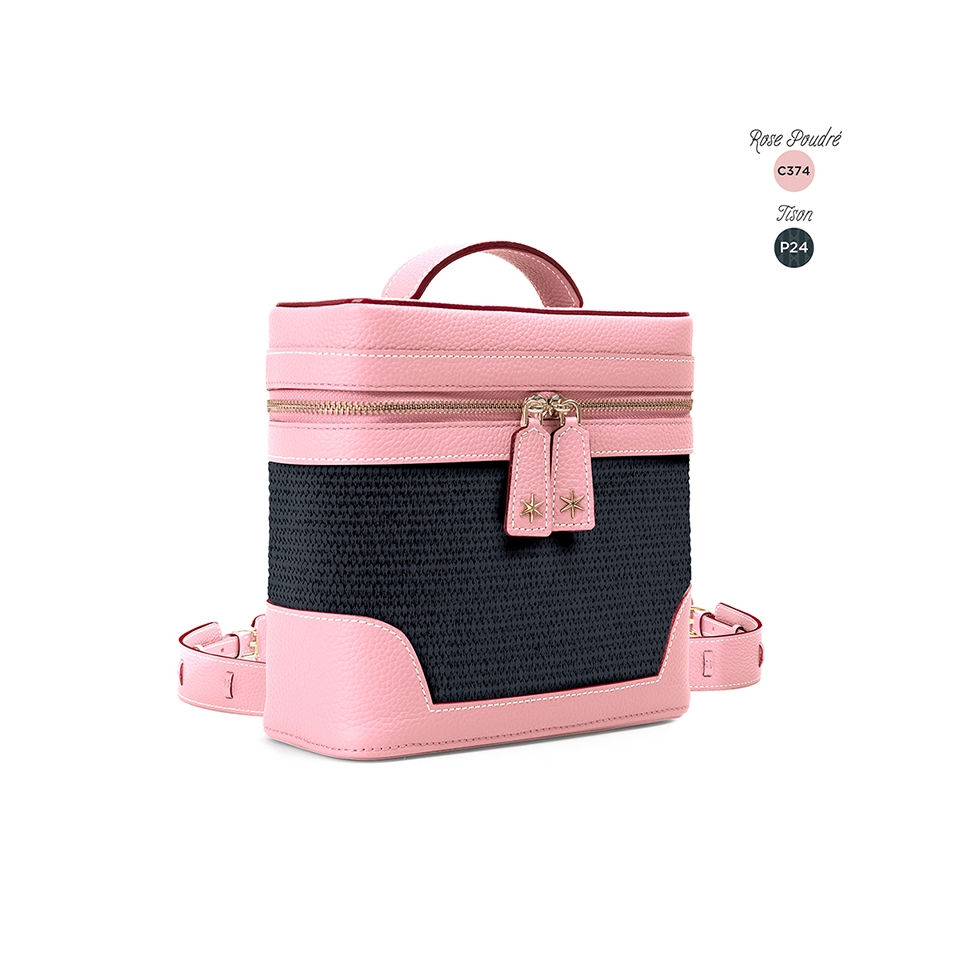 'Écrins Nacelle' Nappa Leather backpack Light Pink & Tison