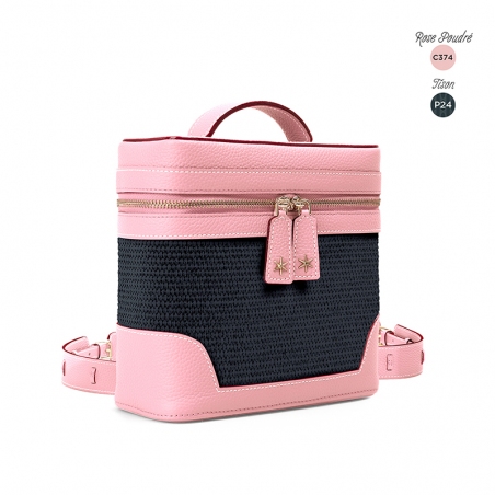 'Écrins Nacelle' Nappa Leather backpack Light Pink & Tison