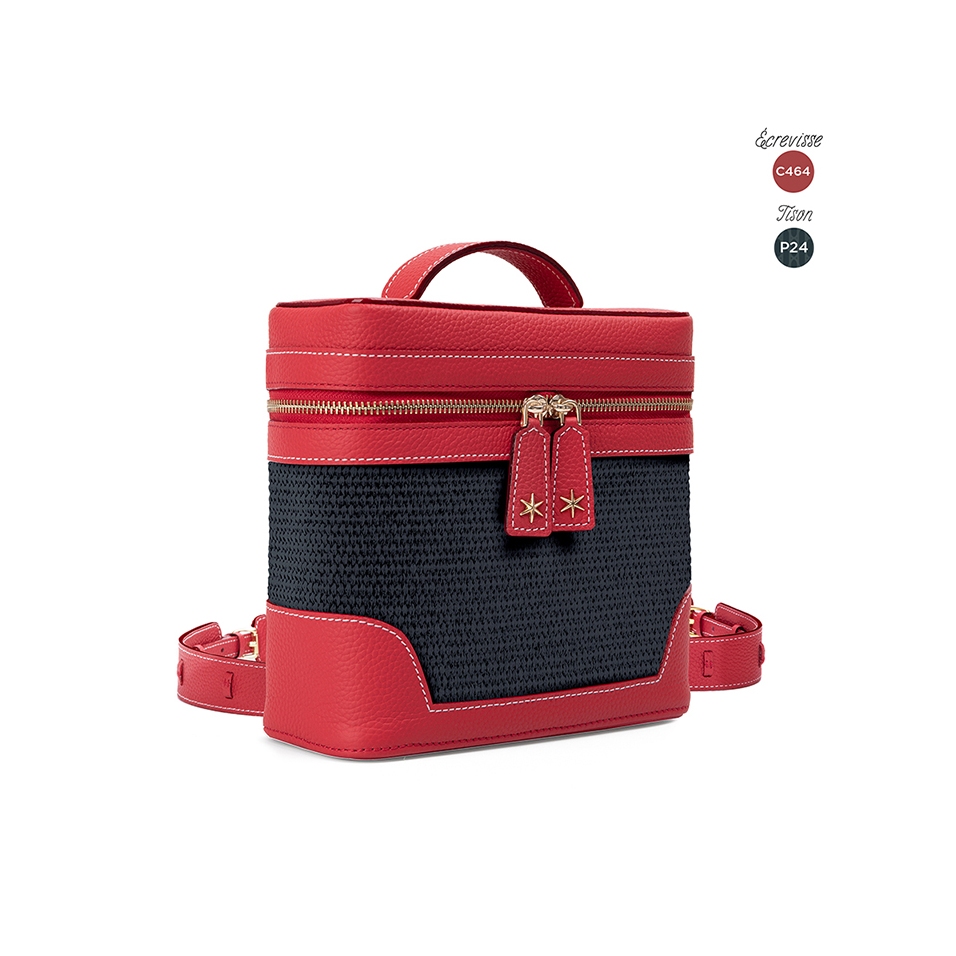 'Écrins Nacelle' Sac à dos Cuir Nappa Écrevisse & Tison