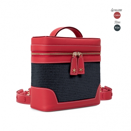 'Écrins Nacelle' Nappa Leather backpack Red & Tison