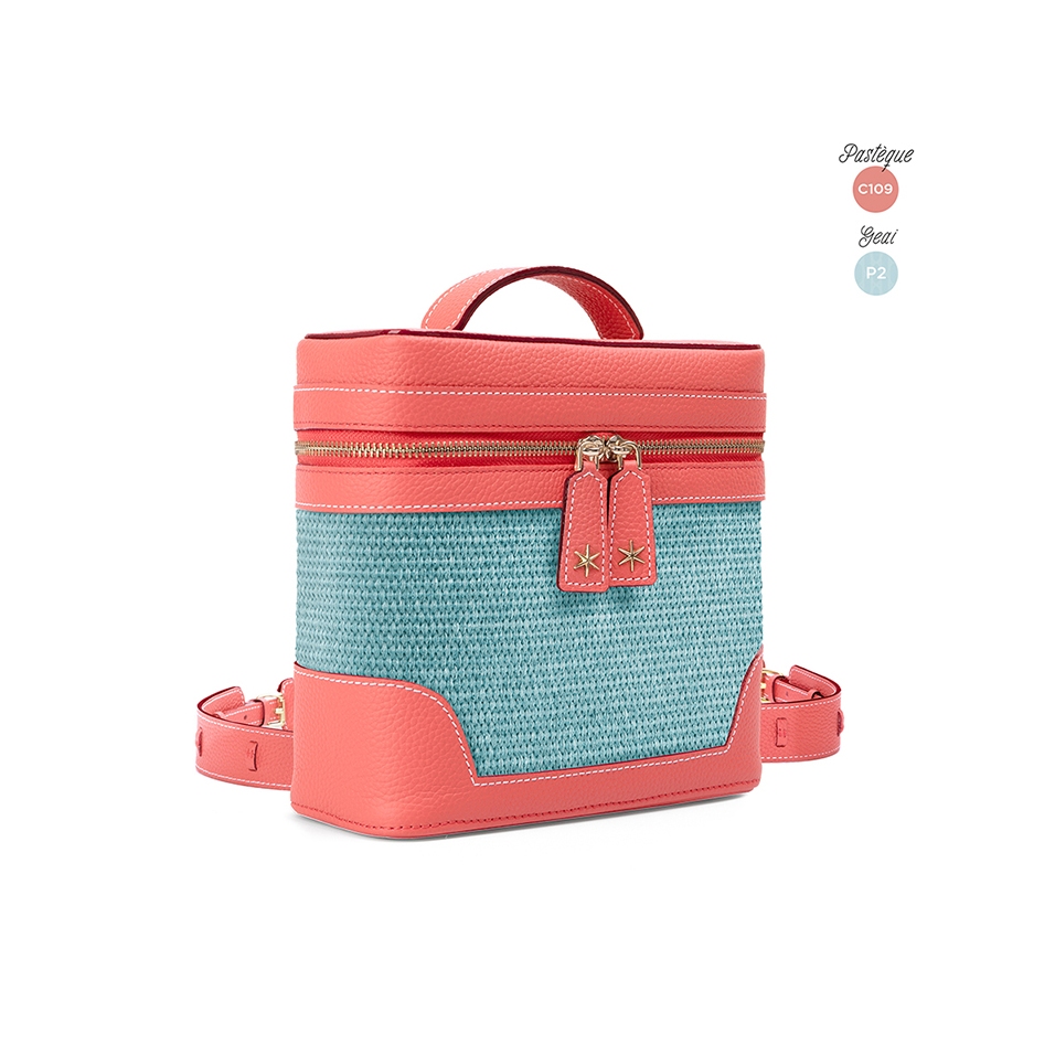 'Écrins Nacelle' Nappa Leather backpack Watermelon & Geai