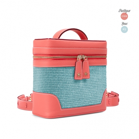 'Écrins Nacelle' Nappa Leather backpack Watermelon & Geai