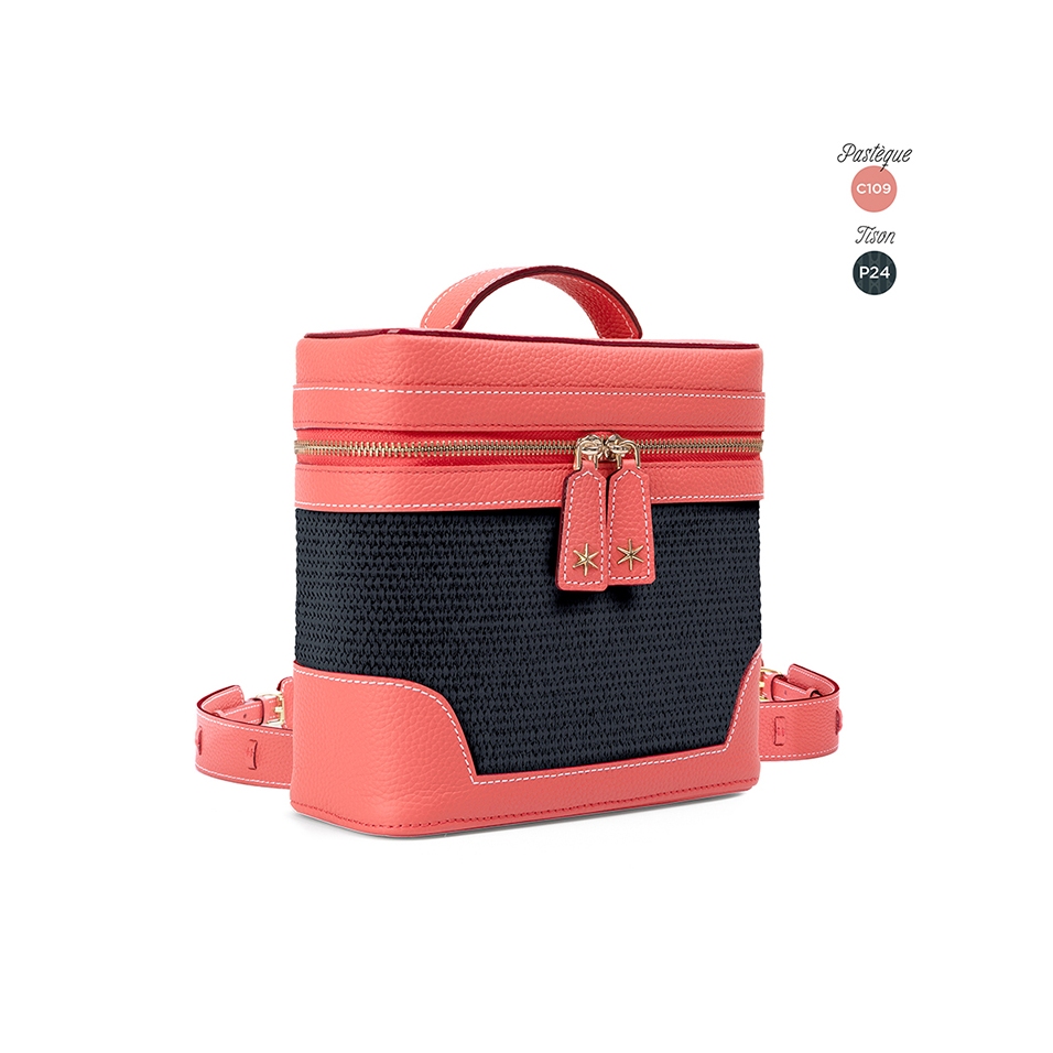 'Écrins Nacelle' Sac à dos Cuir Nappa Pastèque & Tison