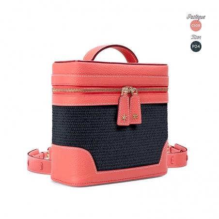 'Écrins Nacelle' Sac à dos Cuir Nappa Pastèque & Tison