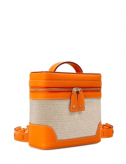 'Écrins Nacelle' Sac à dos Cuir Nappa Orange & Crème