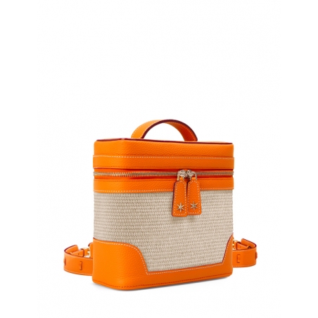 'Écrins Nacelle' Sac à dos Cuir Nappa Orange & Crème