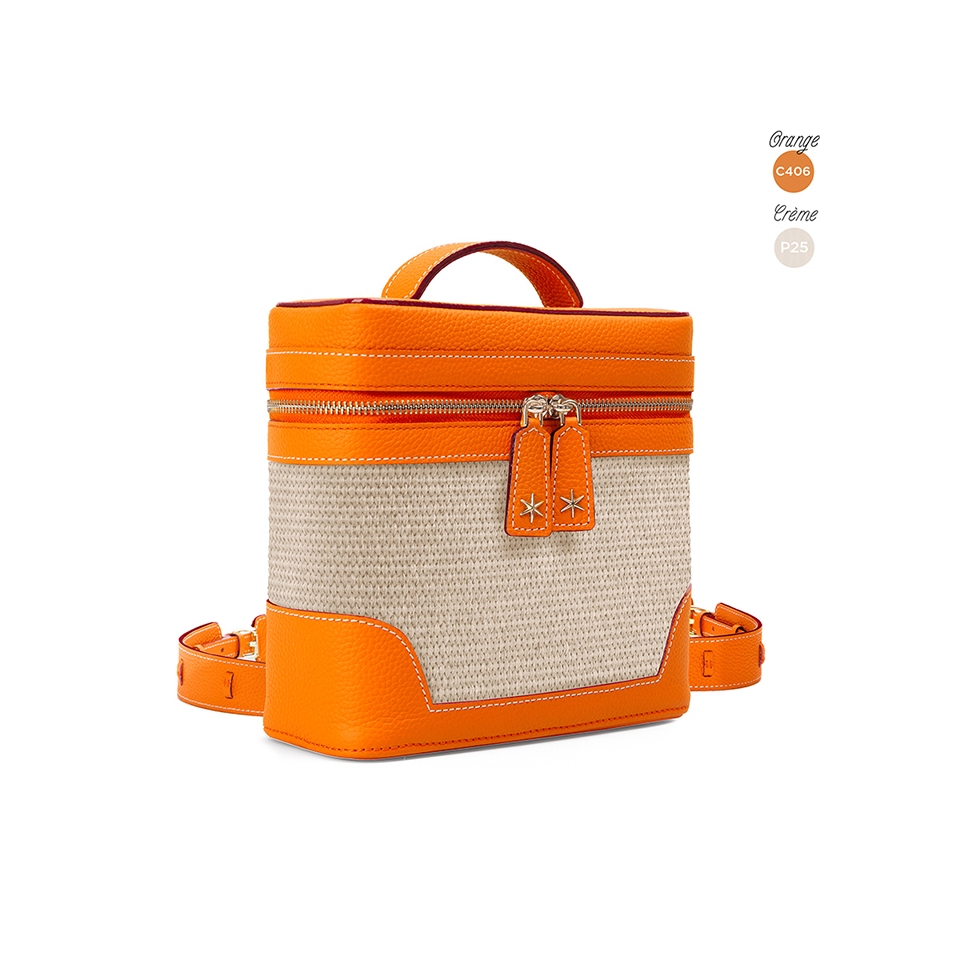 'Écrins Nacelle' Nappa Leather backpack Watermelon & Orange