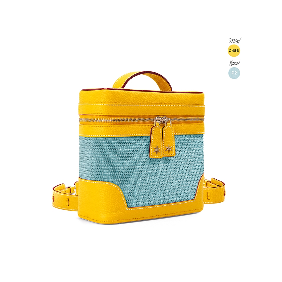 'Écrins Nacelle' Sac à dos Cuir Nappa Miel & Geai