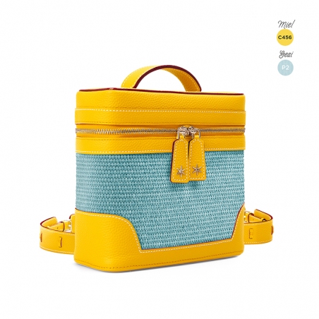 'Écrins Nacelle' Sac à dos Cuir Nappa Miel & Geai