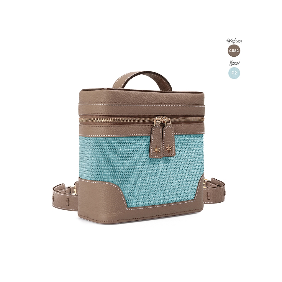 'Écrins Nacelle' Sac à dos Cuir Nappa Volcan & Geai