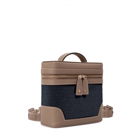 Écrins Nacelle' Nappa Leather backpack Volcan  & Tison